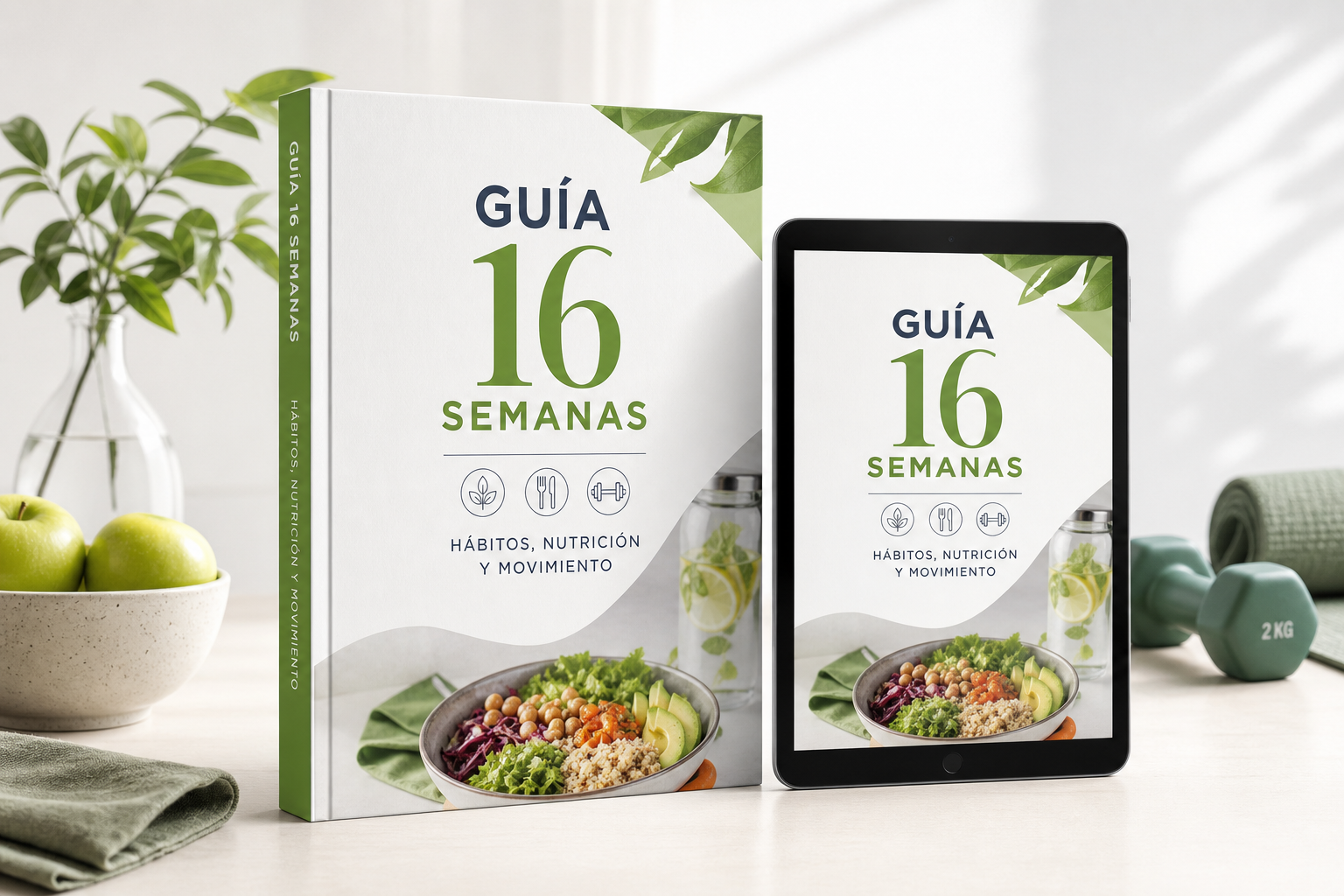 Mockup de la Guia 16 Semanas en formato digital